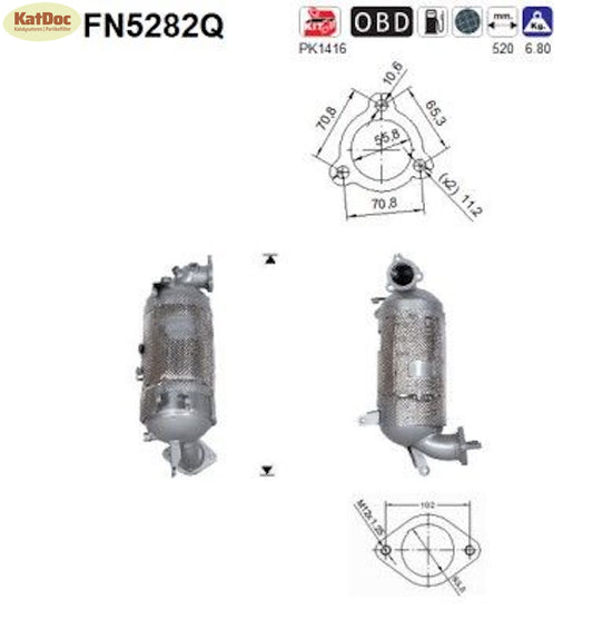 Ruß-Partikelfilter Hyundai Tucson,Kia Sorento/Sportage,2.0/2.2,Silizium,Euro 6