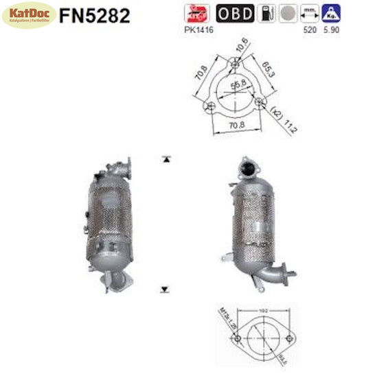Ruß-Partikelfilter Hyundai Tucson, Kia Sorento/Sportage, 2.0/2.2 CRDi, Euro 6
