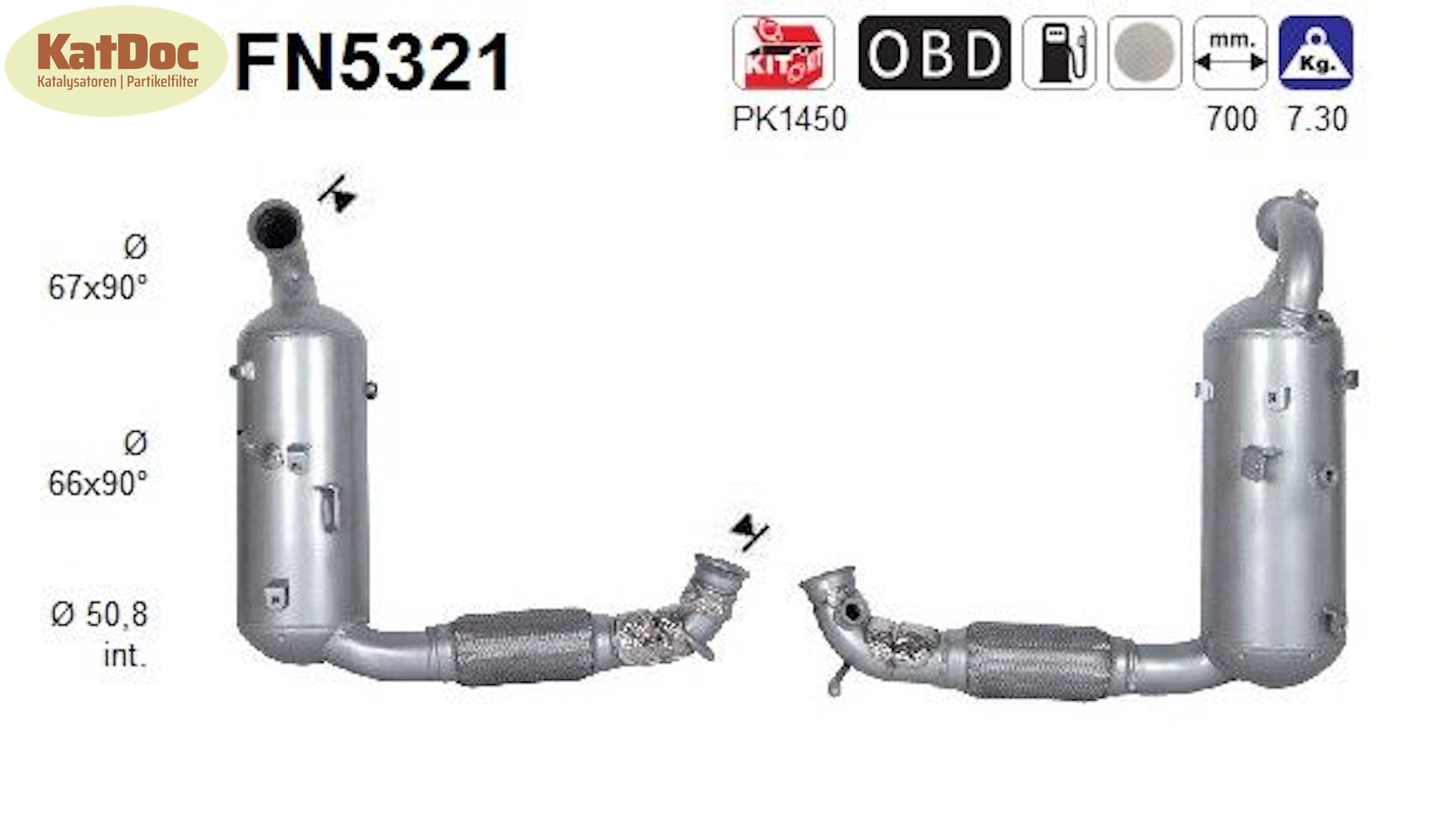 Ruß - Partikelfilter für Ford Fiesta/Transit Courier B460, 1.5 TDCi , Euro 6 - KatDoc