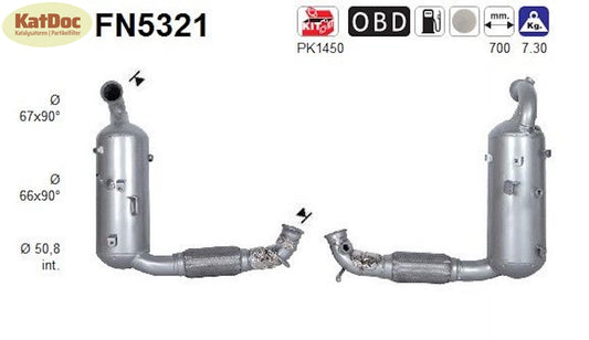 Ruß-Partikelfilter für Ford Fiesta/Transit Courier B460, 1.5 TDCi , Euro 6
