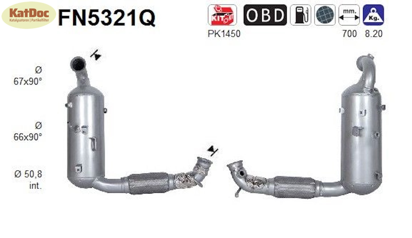 Ruß - Partikelfilter Ford Fiesta/Transit Courier B460, 1.5 TDCi, Silizium,Euro 6 - KatDoc