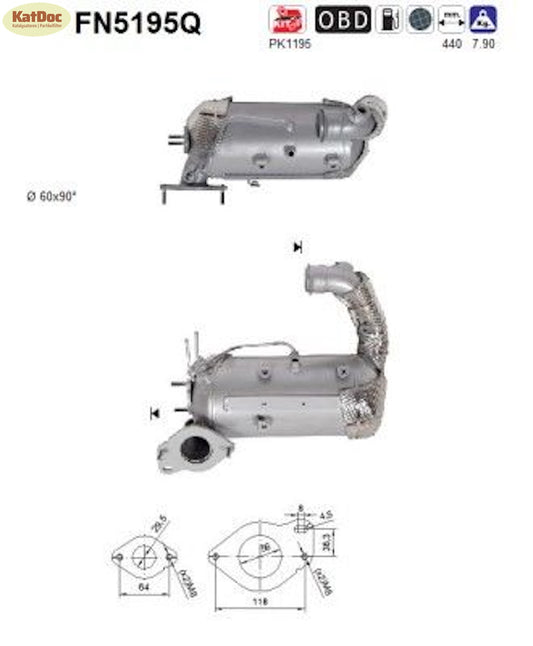 Ruß-Partikelfilter Dacia,Fiat,Mercedes,Nissan,Renault,Infiniti,Silizium,Euro 6