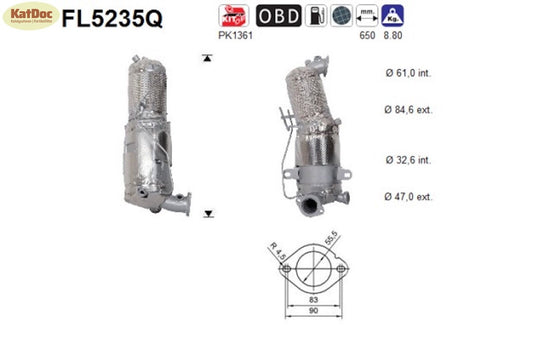 Ruß-Partikelfilter Fiat 500X, Jeep Compass/Renegade, 1.6/2.0, Silizium, Euro 6