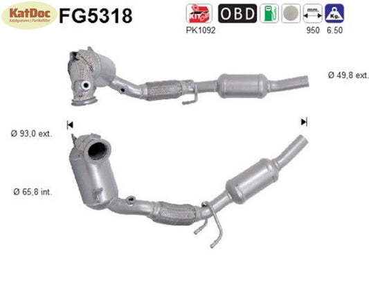 Ruß - Partikelfilter inkl.Katalysator für Audi/Seat/Skoda/VW, 1.0, Euro 6 - KatDoc