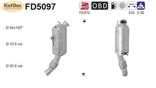 Ruß - Partikelfilter für BMW 3er/X1, 2.0, Kat, xDrive, Euro 5 - KatDoc