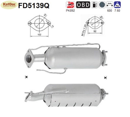 Ruß - Partikelfilter Hyundai i30, Kia Cee´d/Pro Cee´d, 1.6 CRDi, Silizium,Euro 4 - KatDoc