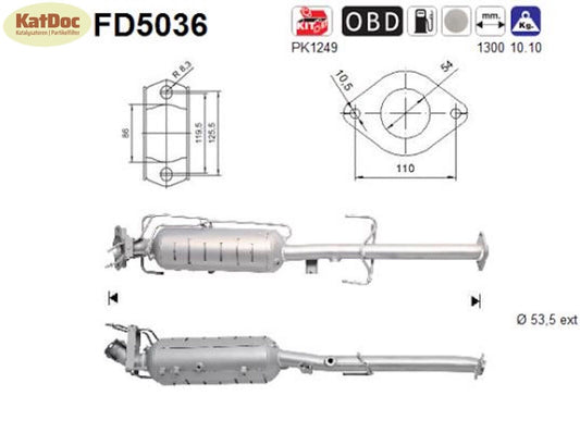 Ruß - Partikelfilter für Mazda 6, 2.0/2.2 MZR - CD, Euro 4 - KatDoc