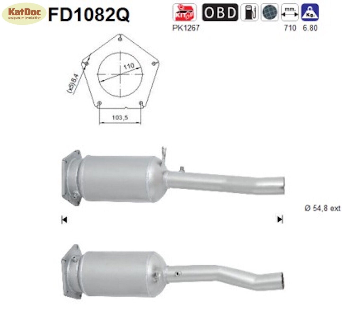 Ruß-Partikelfilter Seat Alhambra,VW Sharan, 2.0,TDI,100/103kW,Silizium, Euro 4