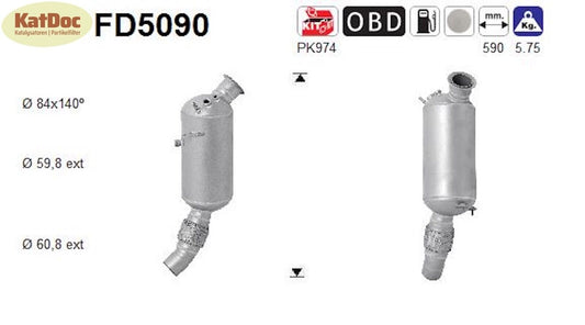 Ruß - Partikelfilter für BMW 1er, 2er, 3er, 4er, 5er, X3, Euro 5 - KatDoc