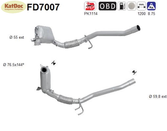 Ruß - Partikelfilter für Audi, Seat, Skoda, VW, 2.0 TDI, 125kW, Euro 4 - KatDoc