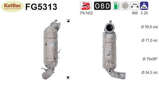 Ruß-Partikelfilter inkl.Katalysator für Citroen, DS, Opel, Peugeot, 1.2,Euro 6