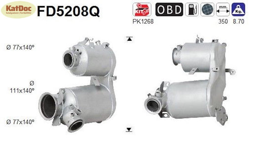 Ruß - Partikelfilter für Audi, Seat, Skoda, VW, 1.6 TDI, 66/81kW,Silizium,Euro 5 - KatDoc
