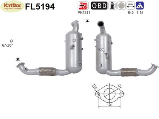 Ruß-Partikelfilter C-Max/Focus/Grand C-Max/Kuga/Mondeo/Tourneo/Transit, Euro 6