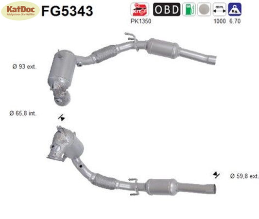 Ruß - Partikelfilter inkl. Katalysator für Audi/Cupra/Seat/Skoda/VW, 1.5, Euro 6 - KatDoc