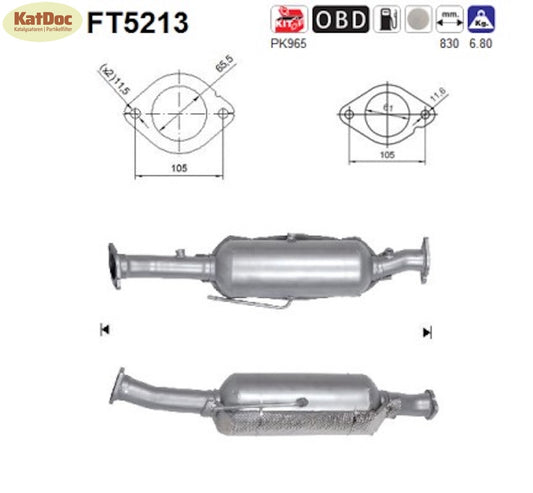 Ruß-Partikelfilter für Ford Kuga, 2.0 TDCi, 4x4, Euro 6