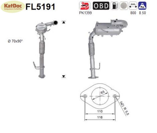Ruß - Partikelfilter für Ford Galaxy/Mondeo/S - Max, 2.0 TDCi, Euro 6 - KatDoc