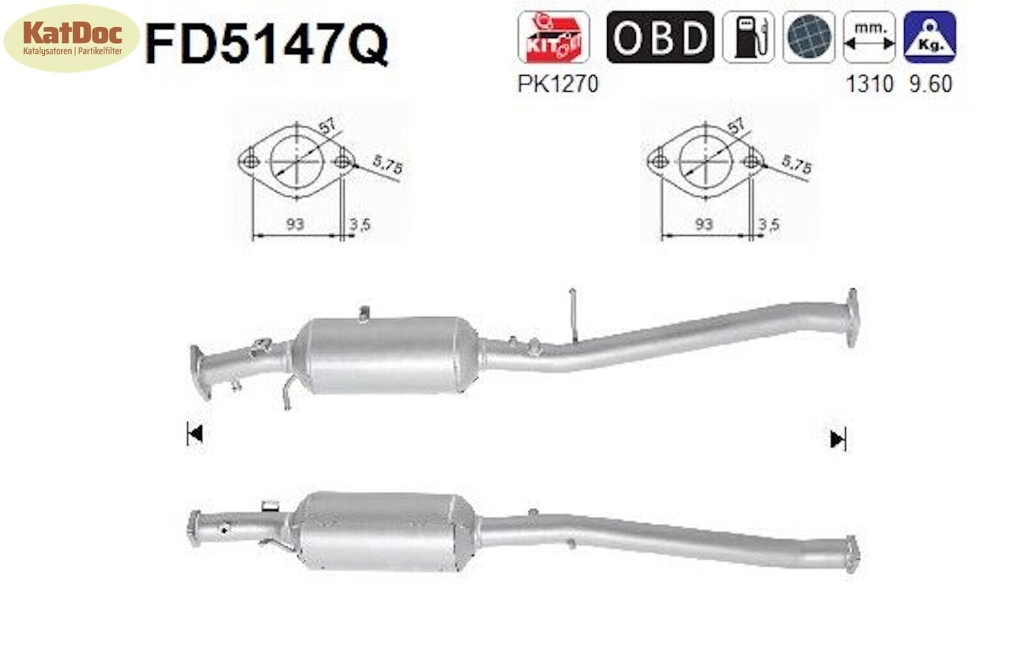 Ruß - Partikelfilter Ford Ranger,2.2/3.2 TDCi, 4x4, 92/110/147kW,Silizium,Euro 5 - KatDoc