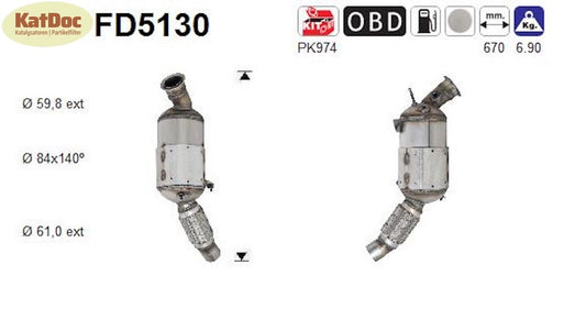 Ruß - Partikelfilter für BMW 1er/3er/X1, 2.0, Euro 5 - KatDoc