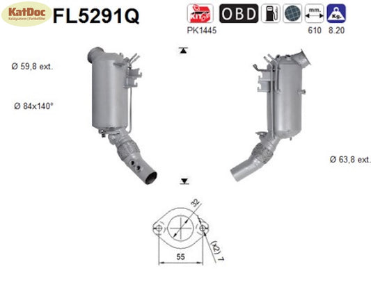 Ruß - Partikelfilter für BMW X3/X4, 2.0, Silizium, Euro 6 - KatDoc