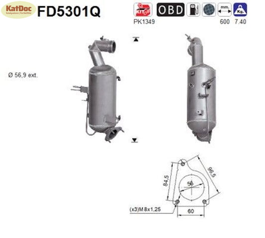 Ruß-Partikelfilter Opel Astra K/Insignia B/Zafira C, 1.6 CDTI, Silizium,Euro 6