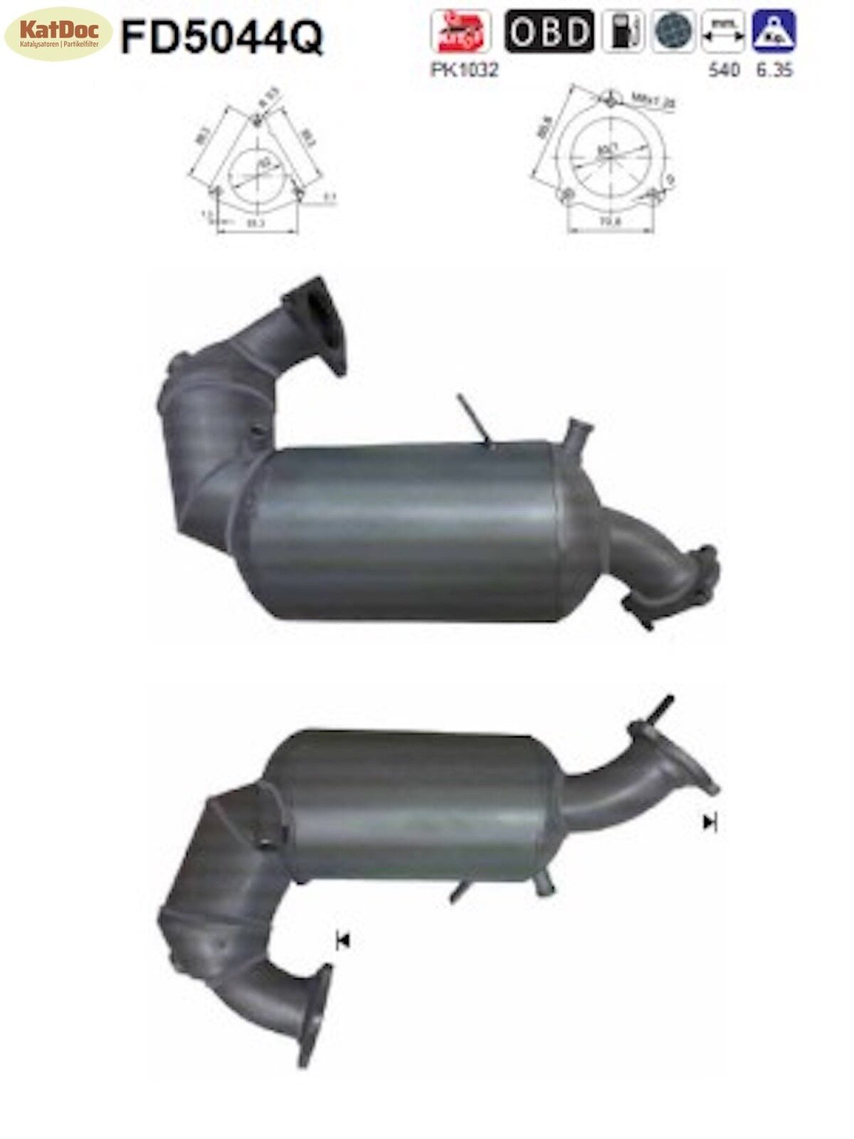 Ruß - Partikelfilter für Audi A4/A5, 2.7/3.0 TDI, 120/140/176kW, Silizium,Euro 4 - KatDoc
