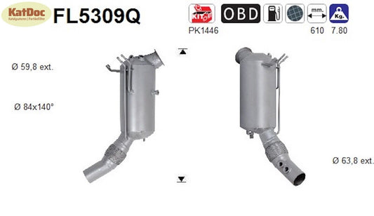 Ruß - Partikelfilter für BMW 2er/3er/4er/X3/X4, 2.0, Silizium, Euro 6 - KatDoc