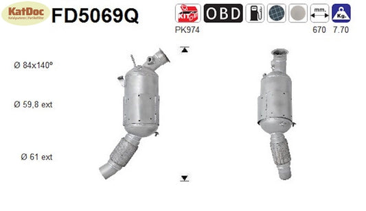 Ruß - Partikelfilter für BMW 1er, 2.0, 150kW, Silizium, Euro 4 - KatDoc