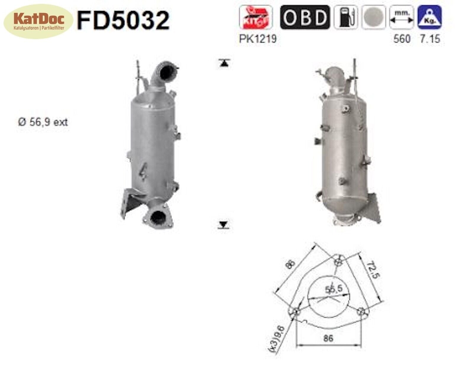 Ruß - Partikelfilter für Opel Astra J/Cascada/Insignia A/Zafira,Saab 9 - 5, Euro 5 - KatDoc