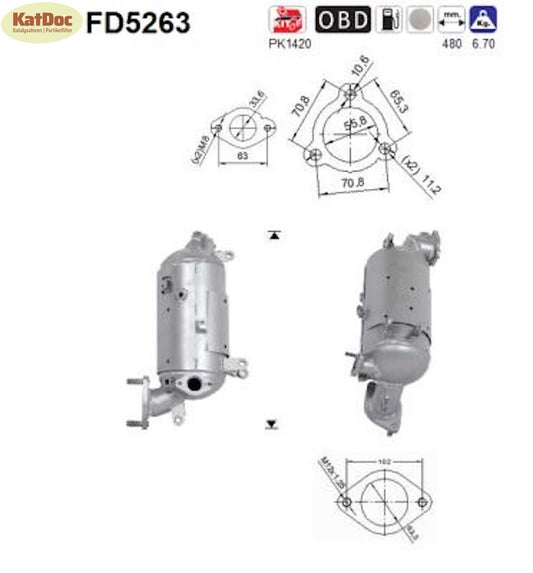 Ruß - Partikelfilter für Hyundai ix35, 2.0 CRDi, 4WD, 100/135kW, Euro 5 - KatDoc