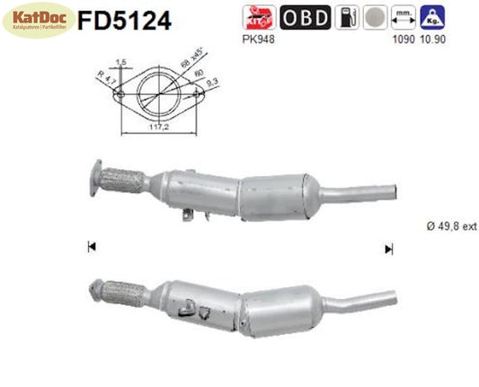 Ruß-Partikelfilter Renault Fluence/Grand Scenic/Megane/Scenic,1.5/1.9,Euro 5