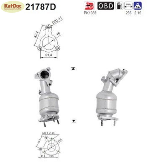 Katalysator für Opel Astra H/Corsa D/Meriva A, 1.7 CDTI, 74/81/92kW, Euro 4 - KatDoc
