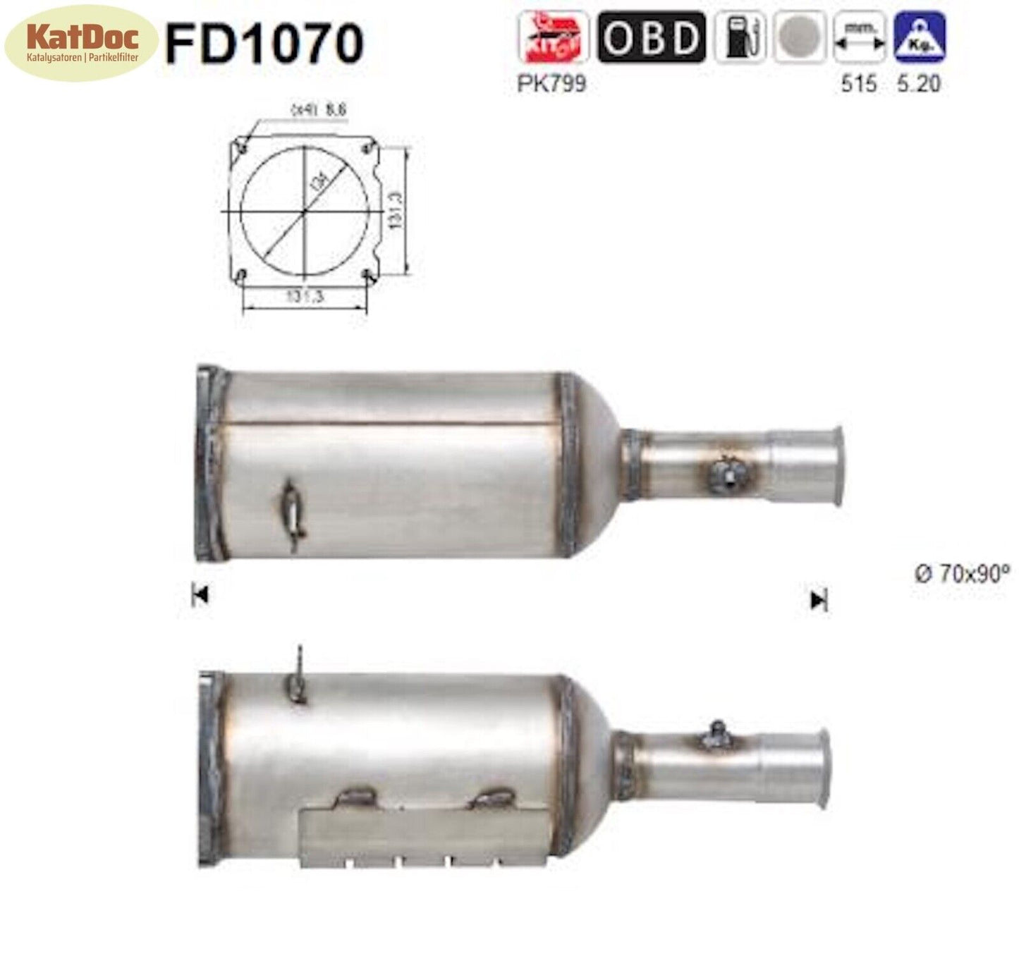 Ruß - Partikelfilter für Citroen C4, Peugeot 308 CC, 2.0 HDi, 103kW, Euro 5 - KatDoc