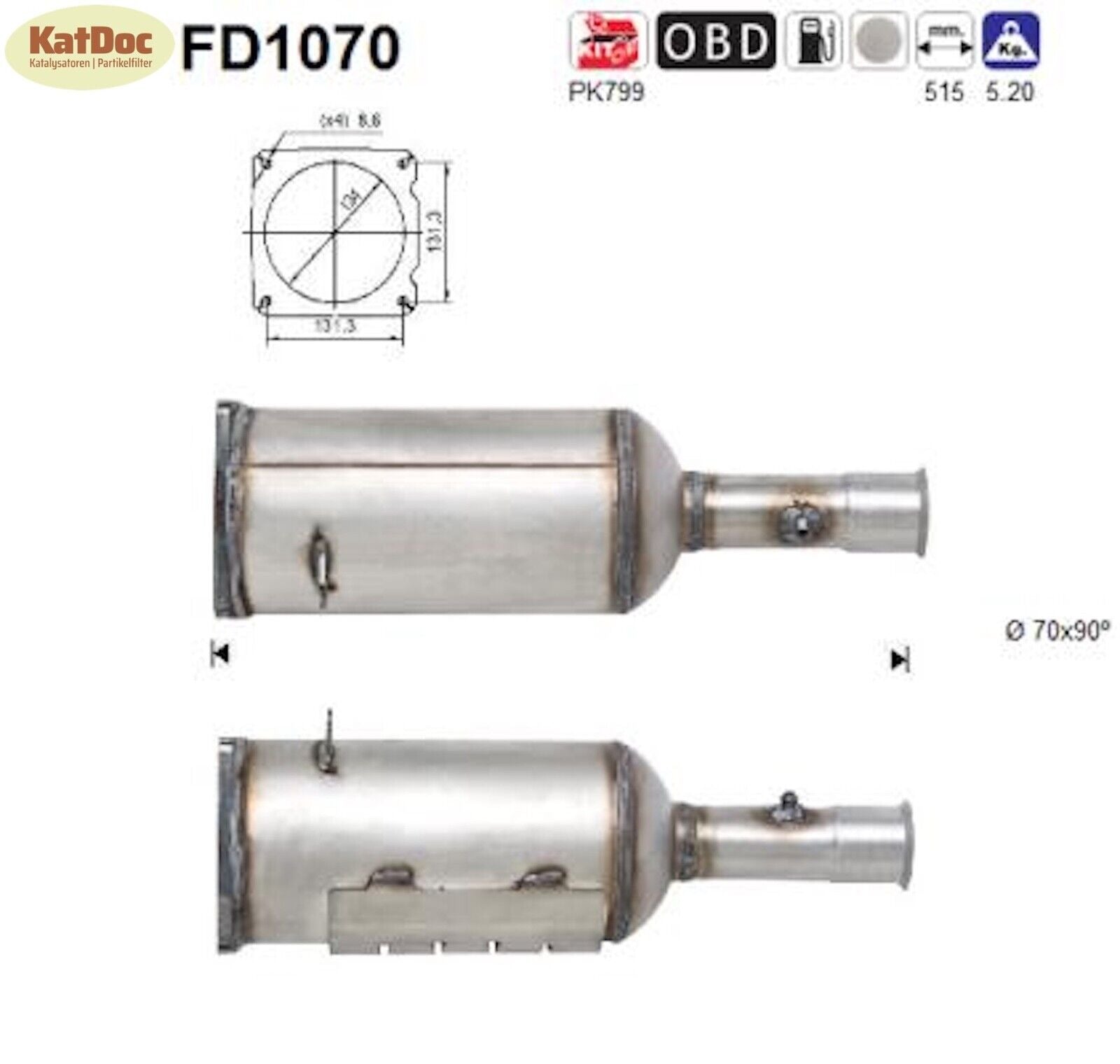Ruß - Partikelfilter für Citroen C4, Peugeot 308 CC, 2.0 HDi, 103kW, Euro 5 - KatDoc