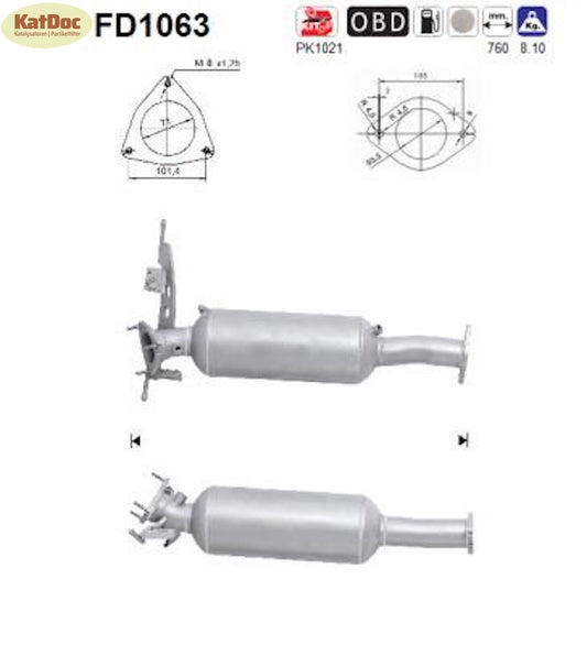 Ruß-Partikelfilter Volvo S60/S80/V60/V70/XC60/XC70, 2.4, Euro 5