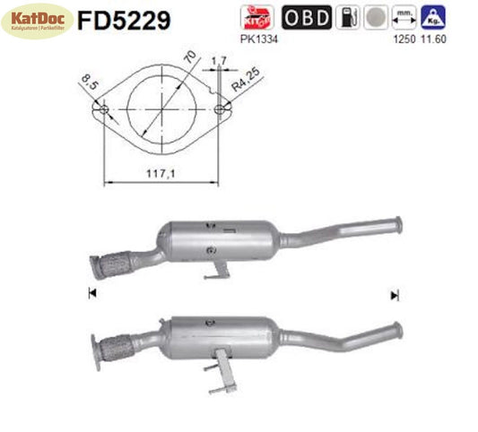 Ruß-Partikelfilter Nissan NV400, Opel Movano, Renault Master, 2.3,RWD,Euro 5