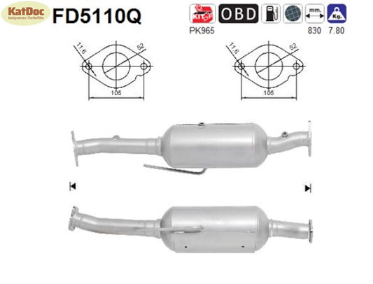 Ruß-Partikelfilter Ford Kuga 2.0 TDCi, 4x4, 85/100/103/120kW, Silizium, Euro 5