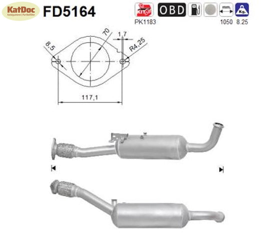 Ruß - Partikelfilter Nissan Primastar, Opel Vivaro, Renault Trafic, 2.0, Euro 5 - KatDoc