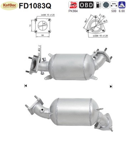 Ruß-Partikelfilter für Honda Civic 8, 2.2 CTDi 103kW, Silizium, Euro 4
