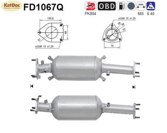 Ruß-Partikelfilter für Honda CR-V, 2.2 i-CTDi, 4WD, 103kW, Silizium, Euro 4