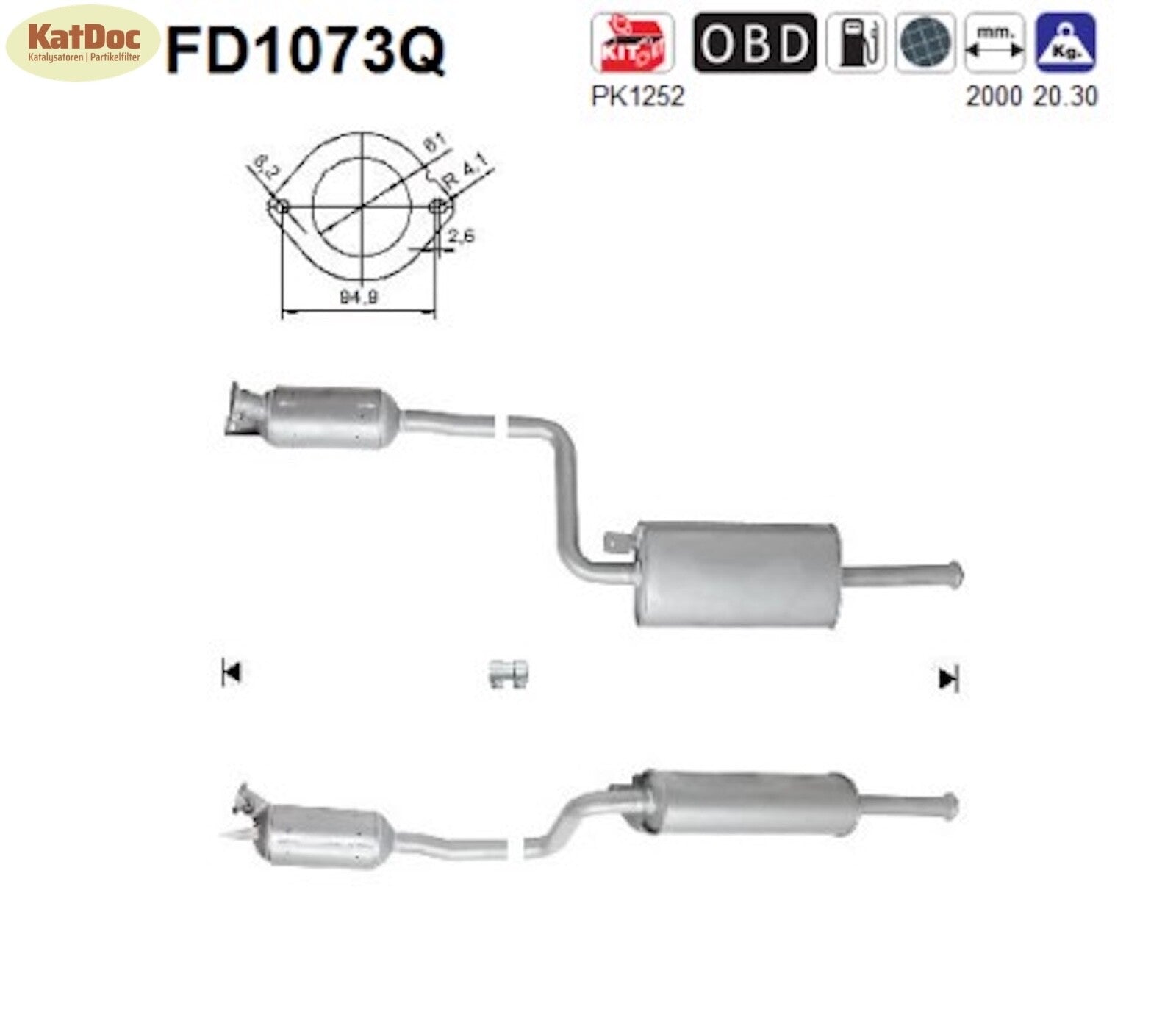Ruß - Partikelfilter für Renault Espace 4, 2.0 dCi, 110/127kW, Silizium, Euro 5 - KatDoc