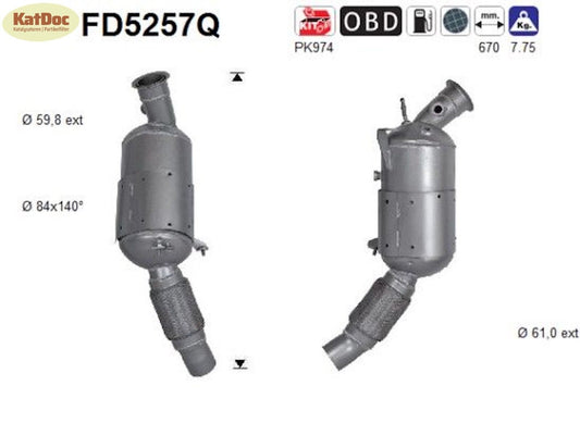 Ruß - Partikelfilter für BMW X1 (E84) sDrive 20d, 120/130/135kW,Silizium, Euro 5 - KatDoc