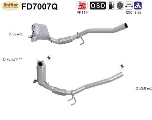 Ruß - Partikelfilter für Audi, Seat, Skoda, VW, 2.0 TDI, 125kW, Silizium, Euro 4 - KatDoc