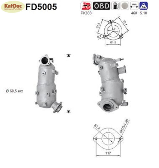 Ruß - Partikelfilter für Toyota Auris / Avensis / Corolla, Euro 4 - KatDoc