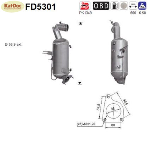 Ruß - Partikelfilter für Opel Astra K/Insignia B/Zafira C, 1.6 CDTI, Euro 6 - KatDoc