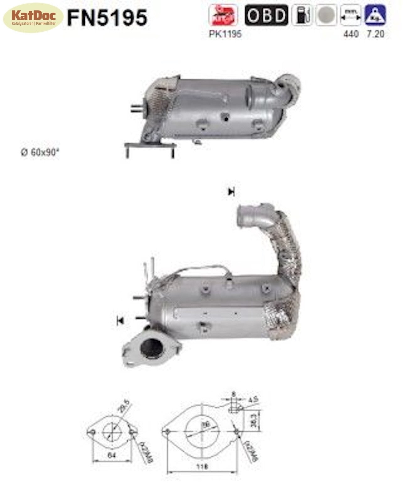 Ruß-Partikelfilter für Dacia, Fiat, Mercedes, Nissan, Renault, Infiniti,Euro 6