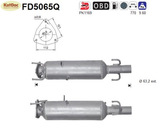Ruß - Partikelfilter für Fiat Ducato 2.3 D, Multijet, Silizium, Euro 5 - KatDoc