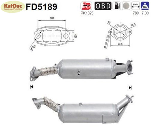 Ruß - Partikelfilter für Suzuki Grand Vitara, 1.9 DDiS, 95kW, Euro 5 - KatDoc