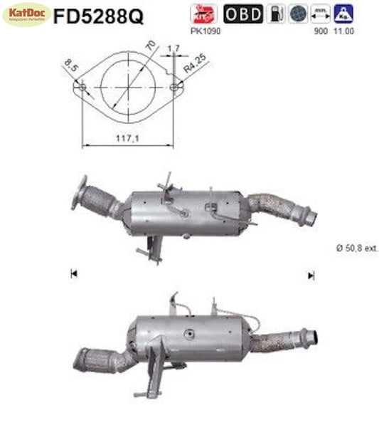 Ruß - Partikelfilter Nissan NV400,Opel Movano,Renault Master,2.3,Silizium,Euro 6 - KatDoc