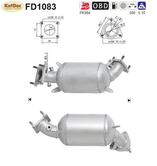 Ruß-Partikelfilter für Honda Civic 8, 2.2 CTDi 103kW, Euro 4