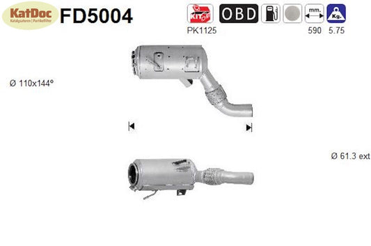 Ruß-Partikelfilter für BMW 3er, 5er, X3, Euro 4